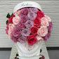 【Mサイズ】4種のバラをつかったピンクパープルアレンジメント